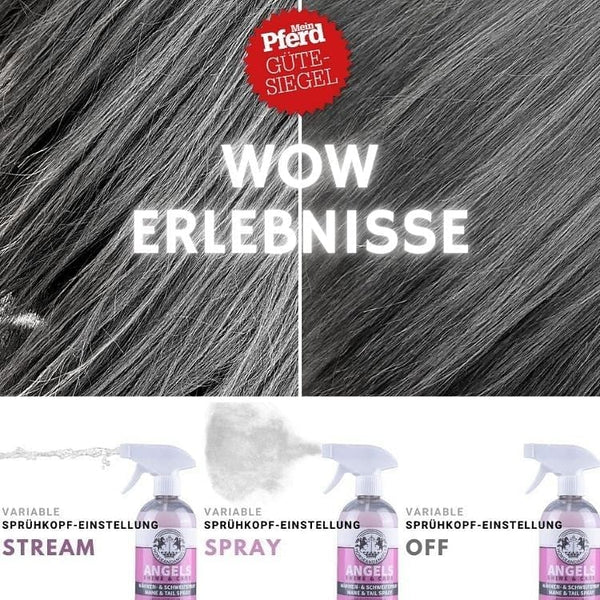 Mähnenspray für Pferde – Glänzendes Fell, langanhaltende Kämmbarkeit & Mandelblütenduft - HORSEANDANGELS