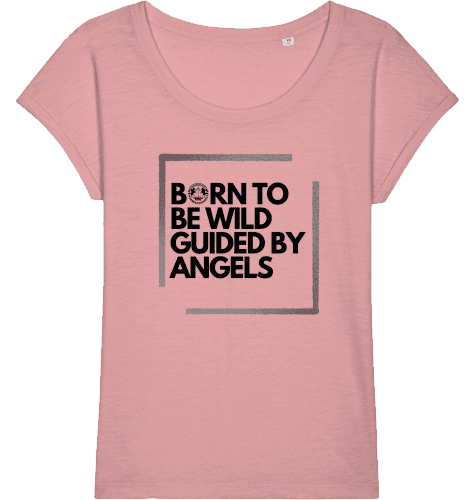 Pferde T-Shirt Bio - born to be wild guided by angels - HORSEANDANGELS